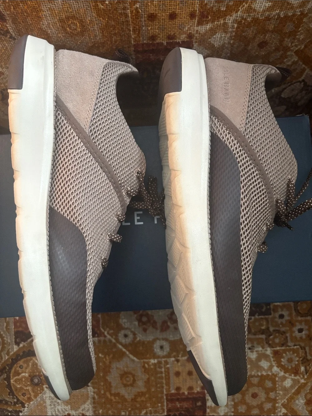 Cole Haan Men's Knit Lace-Up Sneakers in Taupe and Brown